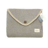 100% Organic Cotton Knitted Blue Baby Blanket and Bunny Set