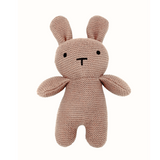 100% Organic Cotton Knitted Pink Baby Blanket and Bunny Set