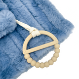 Wave Denim Security Blanket With Teether