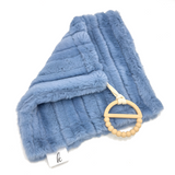 Wave Denim Security Blanket With Teether