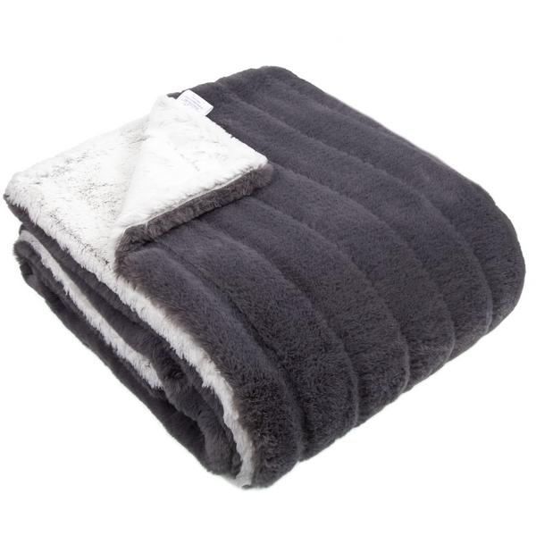 Luxe Grey Throw Blanket