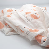 100% Cotton Muslin Swaddle - Flamingo
