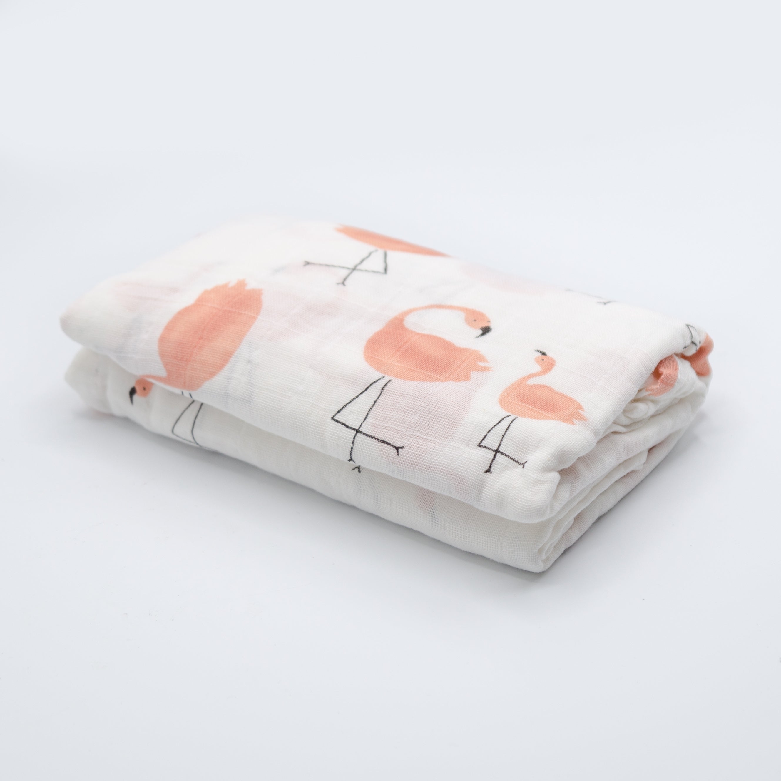 100% Cotton Muslin Swaddle - Flamingo