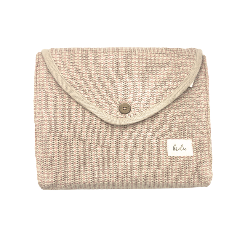 100% Organic Cotton Knitted Pink Baby Blanket and Bunny Set