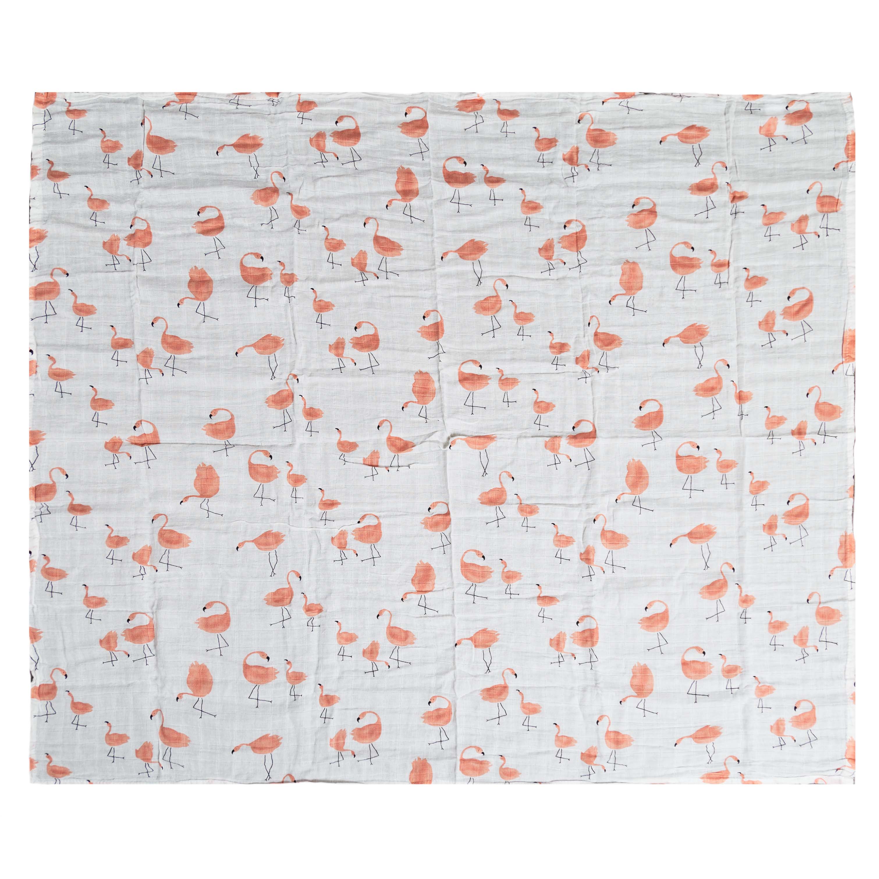 100% Cotton Muslin Swaddle - Flamingo